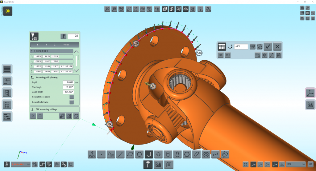 TouchDMIS measuring auto path